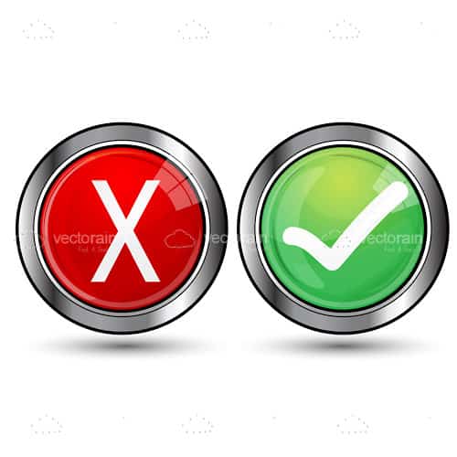 Red Cross and Green Tick Buttons
